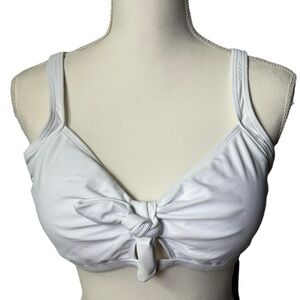 TEMPT ME white athletic swim top w front bow accent size XL NWT